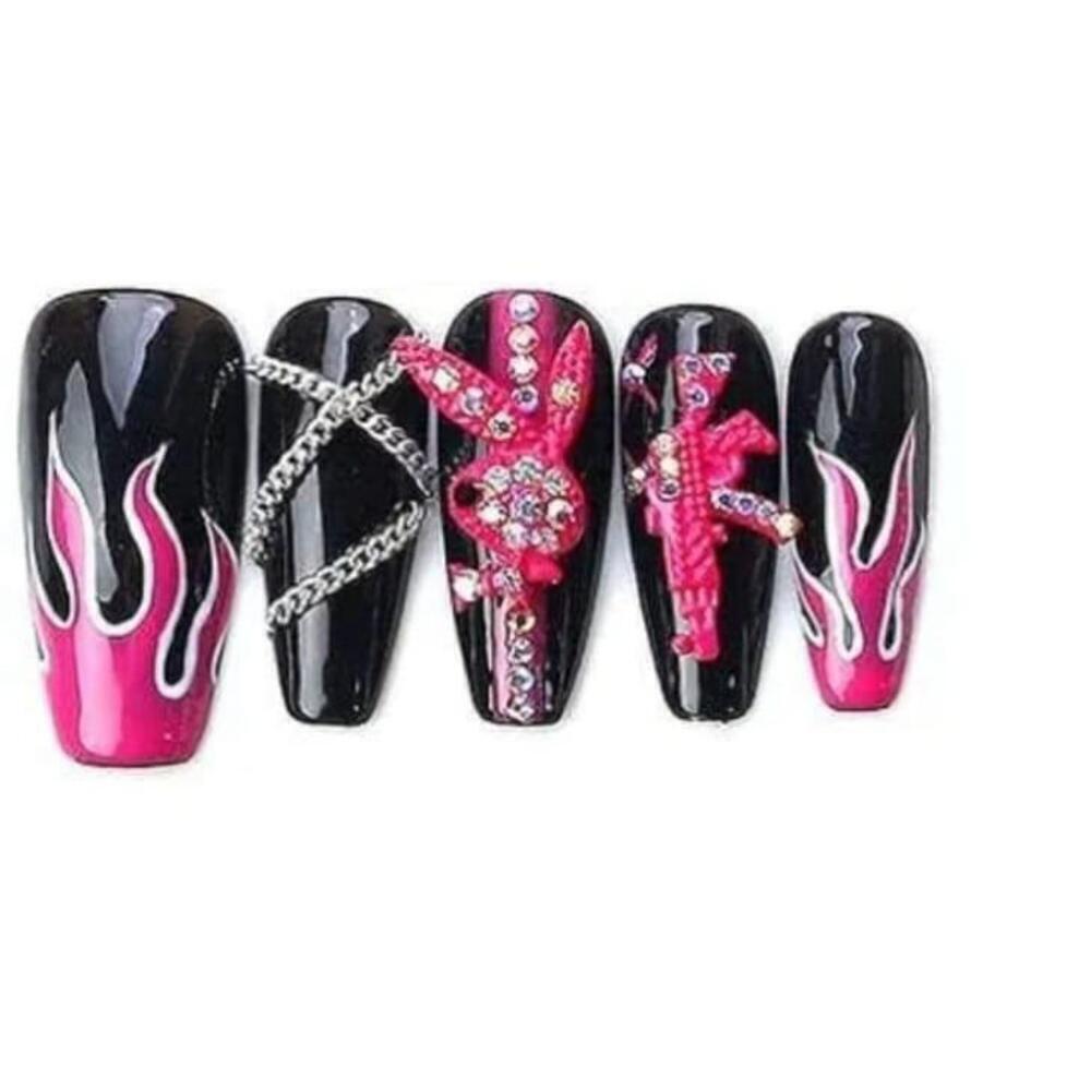 Nail Art Pink Bunnies Charms - Picture 2 of 2